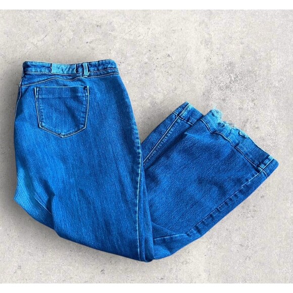 Loop 18 Women's Size 25 High Rise Wide Leg Medium Wash Denim Blue Jeans - Picture 1 of 4